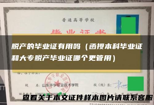 脱产的毕业证有用吗（函授本科毕业证和大专脱产毕业证哪个更管用）