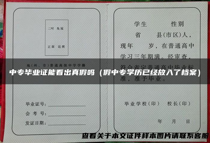 中专毕业证能看出真假吗（假中专学历已经放入了档案）