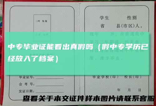 中专毕业证能看出真假吗（假中专学历已经放入了档案）