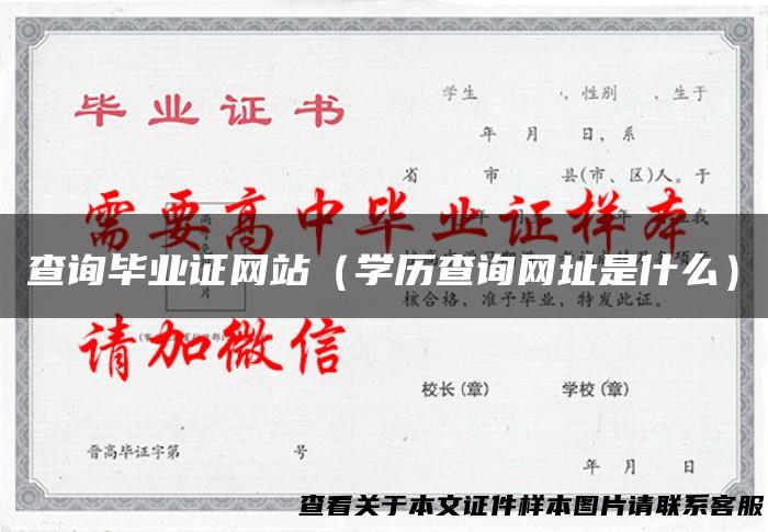 查询毕业证网站（学历查询网址是什么）