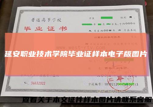 延安职业技术学院毕业证样本电子版图片