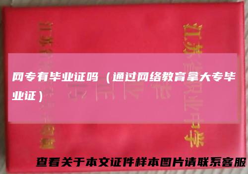 网专有毕业证吗（通过网络教育拿大专毕业证）