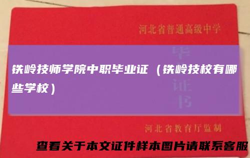 铁岭技师学院中职毕业证（铁岭技校有哪些学校）