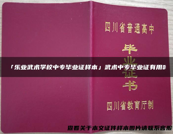 「乐业武术学校中专毕业证样本」武术中专毕业证有用吗