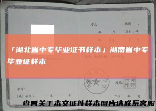 「湖北省中专毕业证书样本」湖南省中专毕业证样本