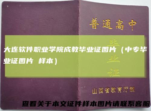 大连软件职业学院成教毕业证图片（中专毕业证图片 样本）