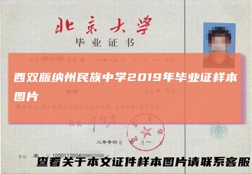 西双版纳州民族中学2019年毕业证样本图片