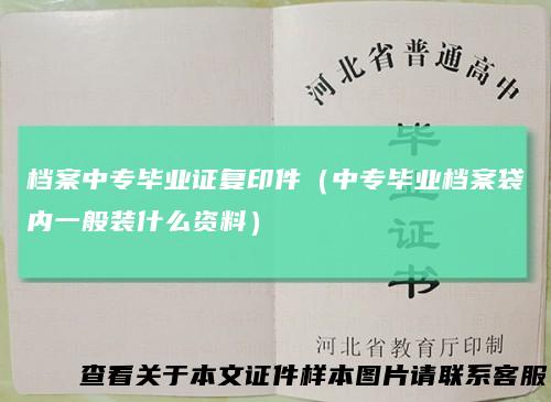 档案中专毕业证复印件（中专毕业档案袋内一般装什么资料）