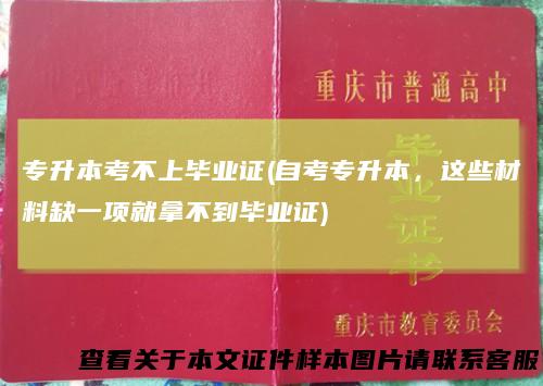 专升本考不上毕业证(自考专升本，这些材料缺一项就拿不到毕业证)