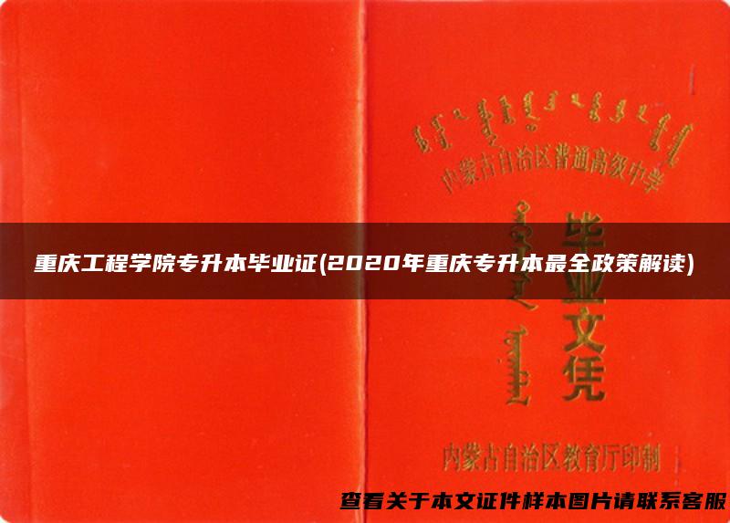 重庆工程学院专升本毕业证(2020年重庆专升本最全政策解读)