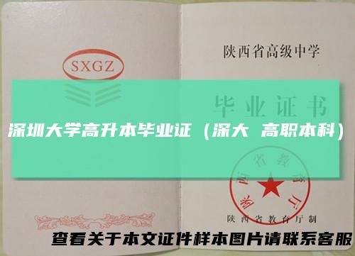 深圳大学高升本毕业证（深大 高职本科）