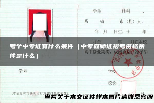 考个中专证有什么条件（中专教师证报考资格条件是什么）