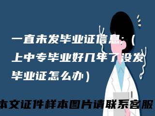 一直未发毕业证信息;（上中专毕业好几年了没发毕业证怎么办）