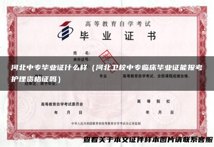 河北中专毕业证什么样（河北卫校中专临床毕业证能报考护理资格证吗）