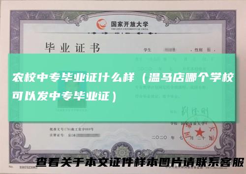 农校中专毕业证什么样（温马店哪个学校可以发中专毕业证）