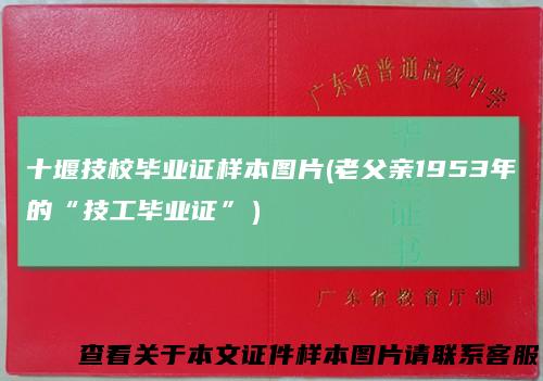 十堰技校毕业证样本图片(老父亲1953年的“技工毕业证”）