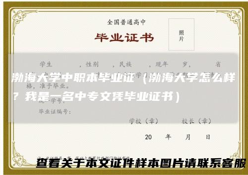 渤海大学中职本毕业证（渤海大学怎么样？我是一名中专文凭毕业证书）