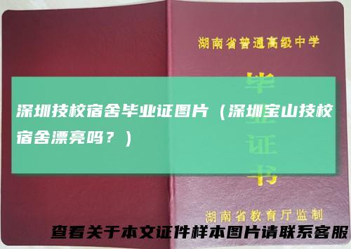 深圳技校宿舍毕业证图片（深圳宝山技校宿舍漂亮吗？）