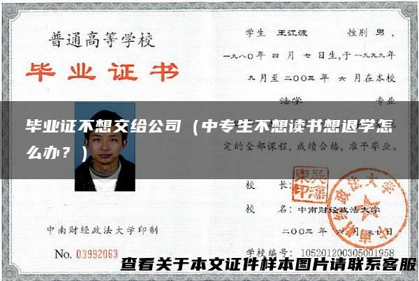 毕业证不想交给公司（中专生不想读书想退学怎么办？）