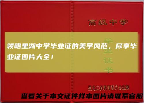 领略里湖中学毕业证的美学风范，尽享毕业证图片大全！