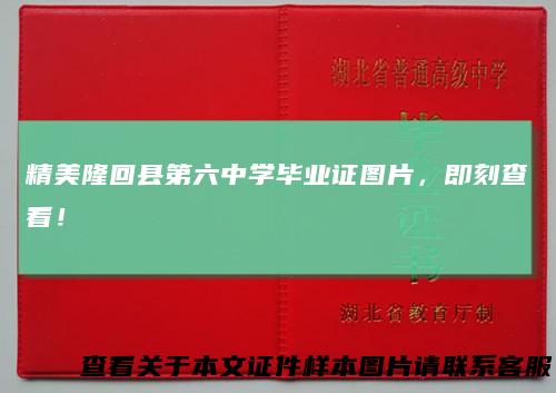 精美隆回县第六中学毕业证图片，即刻查看！