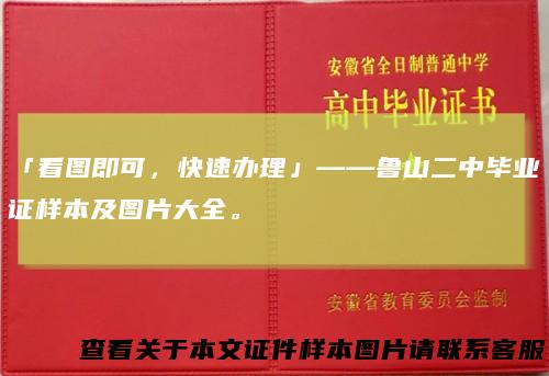 「看图即可，快速办理」——鲁山二中毕业证样本及图片大全。