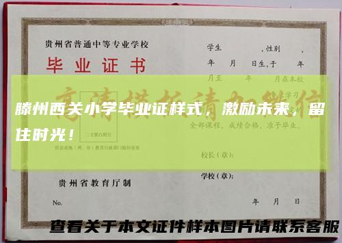 滕州西关小学毕业证样式，激励未来，留住时光！