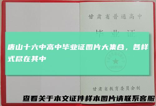 唐山十六中高中毕业证图片大集合，各样式尽在其中