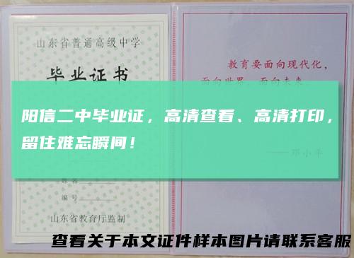 阳信二中毕业证，高清查看、高清打印，留住难忘瞬间！