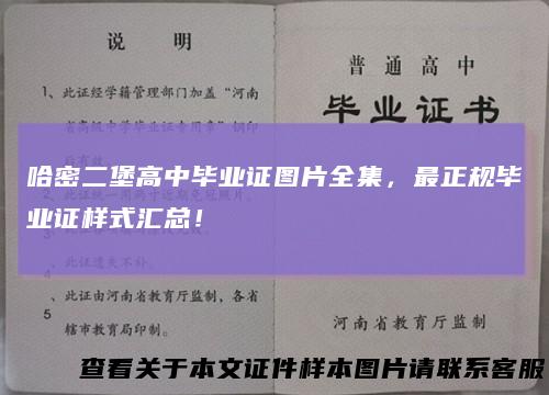 哈密二堡高中毕业证图片全集，最正规毕业证样式汇总！