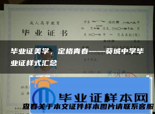 毕业证美学，定格青春——葵城中学毕业证样式汇总