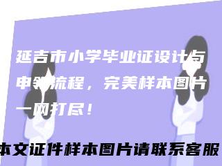 延吉市小学毕业证设计与申领流程，完美样本图片一网打尽！