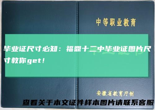 毕业证尺寸必知：福鼎十二中毕业证图片尺寸教你get！