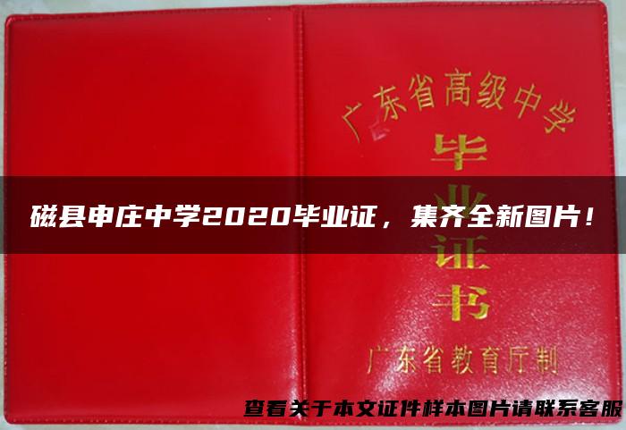 磁县申庄中学2020毕业证，集齐全新图片！