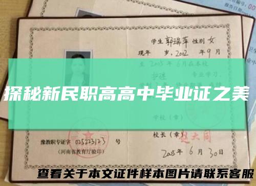 探秘新民职高高中毕业证之美