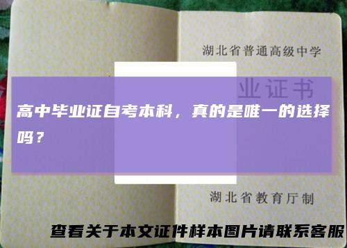 高中毕业证自考本科，真的是唯一的选择吗？