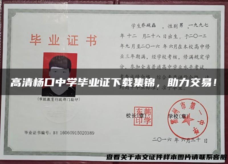 高清杨口中学毕业证下载集锦，助力交易！