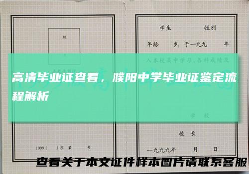 高清毕业证查看，濮阳中学毕业证鉴定流程解析