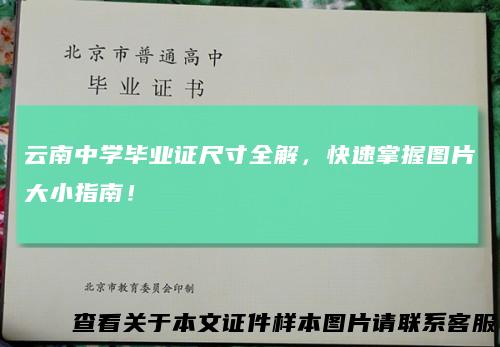 云南中学毕业证尺寸全解，快速掌握图片大小指南！