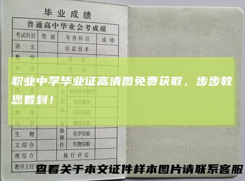 职业中学毕业证高清图免费获取，步步教您看到！