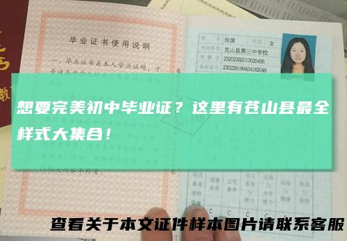 想要完美初中毕业证？这里有苍山县最全样式大集合！