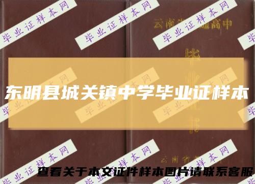 东明县城关镇中学毕业证样本