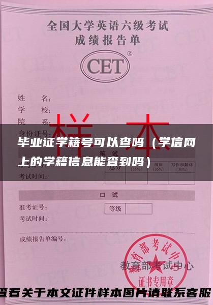 毕业证学籍号可以查吗（学信网上的学籍信息能查到吗）