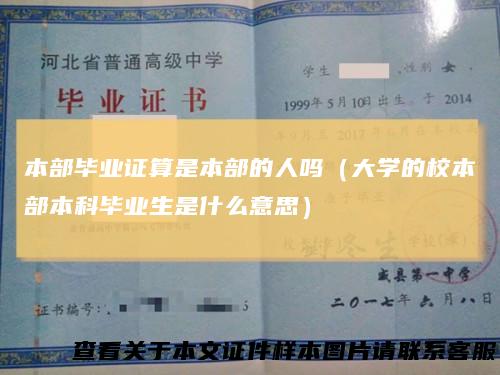 本部毕业证算是本部的人吗（大学的校本部本科毕业生是什么意思）