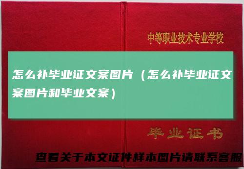 怎么补毕业证文案图片（怎么补毕业证文案图片和毕业文案）