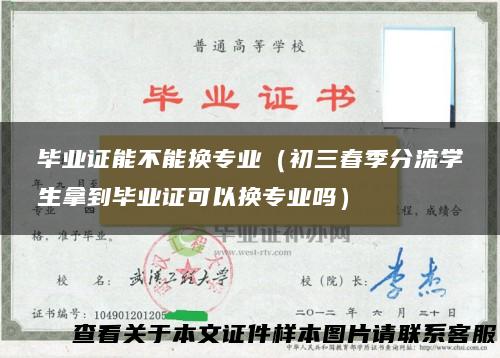 毕业证能不能换专业（初三春季分流学生拿到毕业证可以换专业吗）