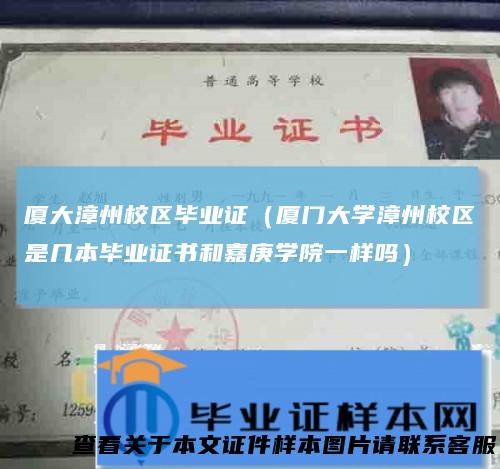 厦大漳州校区毕业证（厦门大学漳州校区是几本毕业证书和嘉庚学院一样吗）