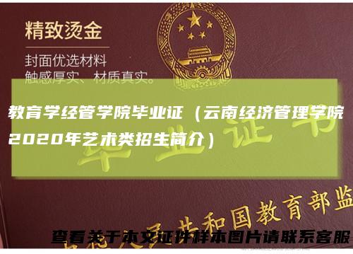 教育学经管学院毕业证（云南经济管理学院2020年艺术类招生简介）