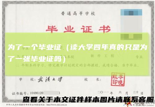 为了一个毕业证（读大学四年真的只是为了一张毕业证吗）