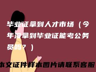 毕业证拿到人才市场（今年没拿到毕业证能考公务员吗？）